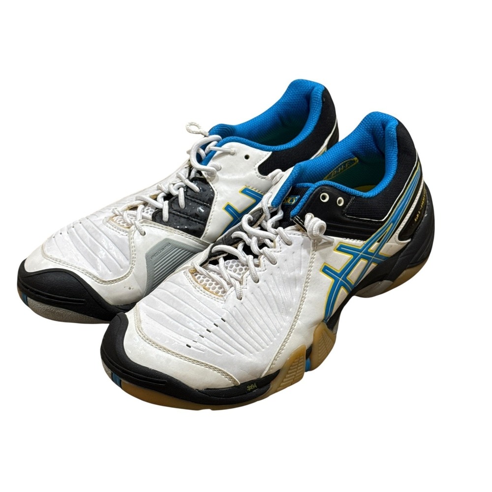 Asics Gel-Domain 2 Womens Indoor Court Shoes White Blue Size 8